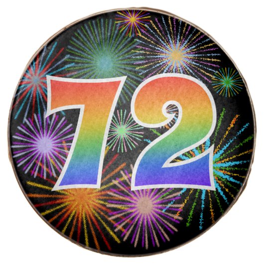 Fun Fireworks, Rainbow Pattern "72" Event # Chocolate Covered Oreo (Front)