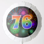 [ Thumbnail: Fun Fireworks + Rainbow Pattern "76" Event # Balloon ]