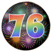 Fun Fireworks, Rainbow Pattern "76" Event # Chocolate Covered Oreo (Front)