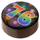 Fun Fireworks, Rainbow Pattern "76" Event # Chocolate Covered Oreo (Angled)
