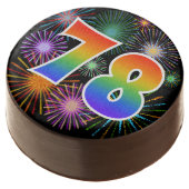Fun Fireworks, Rainbow Pattern "78" Event # Chocolate Covered Oreo (Angled)