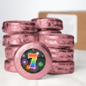 Fun Fireworks, Rainbow Pattern "7" Event # Dipped Oreo Cookie Favors (Dozen)