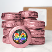 Fun Fireworks, Rainbow Pattern "80" Event # Dipped Oreo Cookie Favors (Dozen)