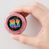 Fun Fireworks, Rainbow Pattern "81" Event # Dipped Oreo Cookie Favors (In Hand)