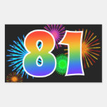 [ Thumbnail: Fun Fireworks + Rainbow Pattern "81" Event Number Sticker ]