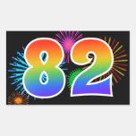 [ Thumbnail: Fun Fireworks + Rainbow Pattern "82" Event Number Sticker ]