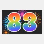 [ Thumbnail: Fun Fireworks + Rainbow Pattern "83" Event Number Sticker ]