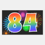 [ Thumbnail: Fun Fireworks + Rainbow Pattern "84" Event Number Sticker ]