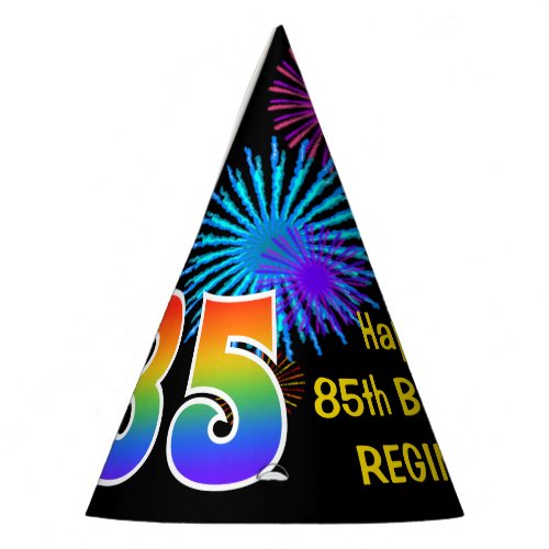 Fun Fireworks  Rainbow Pattern 85 Birthday  Party Hat