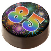 Fun Fireworks, Rainbow Pattern "85" Event # Chocolate Covered Oreo (Angled)