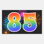[ Thumbnail: Fun Fireworks + Rainbow Pattern "85" Event Number Sticker ]