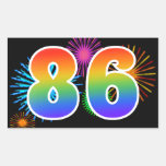 [ Thumbnail: Fun Fireworks + Rainbow Pattern "86" Event Number Sticker ]
