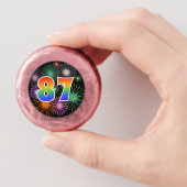 Fun Fireworks, Rainbow Pattern "87" Event # Dipped Oreo Cookie Favors (In Hand)