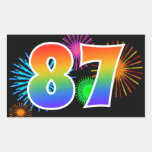 [ Thumbnail: Fun Fireworks + Rainbow Pattern "87" Event Number Sticker ]