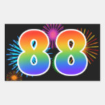 [ Thumbnail: Fun Fireworks + Rainbow Pattern "88" Event Number Sticker ]