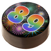 Fun Fireworks, Rainbow Pattern "89" Event # Chocolate Covered Oreo (Angled)