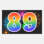[ Thumbnail: Fun Fireworks + Rainbow Pattern "89" Event Number Sticker ]