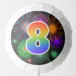 [ Thumbnail: Fun Fireworks + Rainbow Pattern "8" Event # Balloon ]