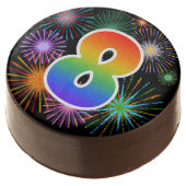 Fun Fireworks, Rainbow Pattern "8" Event # Chocolate Covered Oreo (Angled)