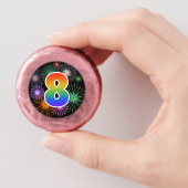 Fun Fireworks, Rainbow Pattern "8" Event # Dipped Oreo Cookie Favors (In Hand)