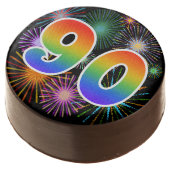 Fun Fireworks, Rainbow Pattern "90" Event # Chocolate Covered Oreo (Angled)