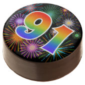 Fun Fireworks, Rainbow Pattern "91" Event # Chocolate Covered Oreo (Angled)