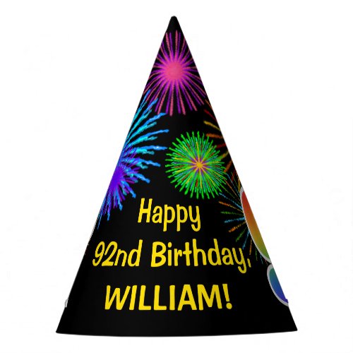 Fun Fireworks  Rainbow Pattern 92 Birthday  Party Hat