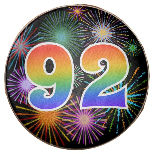Fun Fireworks, Rainbow Pattern "92" Event # Chocolate Covered Oreo (Front)