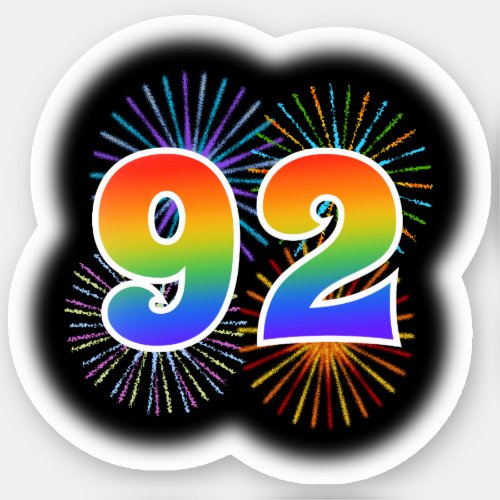 Fun Fireworks  Rainbow Pattern 92 Event  Sticker