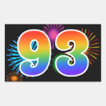 [ Thumbnail: Fun Fireworks + Rainbow Pattern "93" Event Number Sticker ]