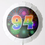 [ Thumbnail: Fun Fireworks + Rainbow Pattern "94" Event # Balloon ]