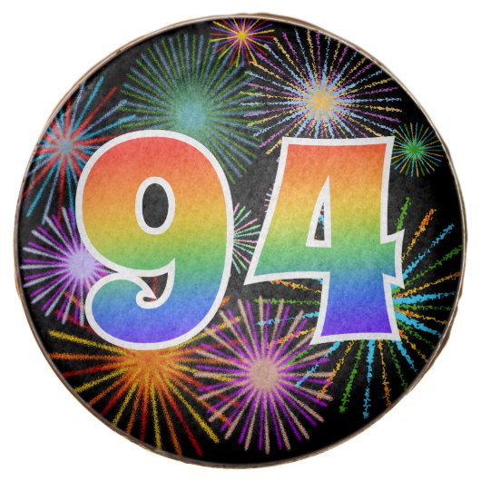 Fun Fireworks, Rainbow Pattern "94" Event # Chocolate Covered Oreo (Front)