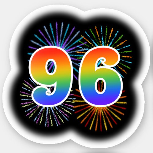 Fun Fireworks  Rainbow Pattern 96 Event  Sticker