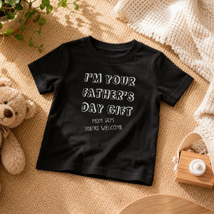 Fun First Father's Day Gift from Kids Humor Black Baby T-Shirt