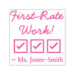 [ Thumbnail: Fun "First-Rate Work!" + Custom Instructor Name Self-Inking Stamp ]