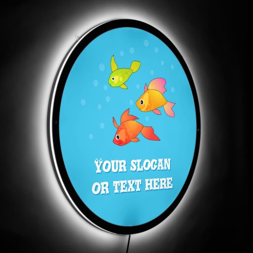 Fun Fish Bowl _ Add Slogan to Colorful Aquarium  LED Sign