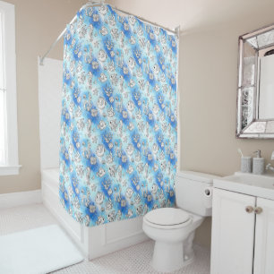 Fun Fish on a Watercolor Splash Background Shower Curtain