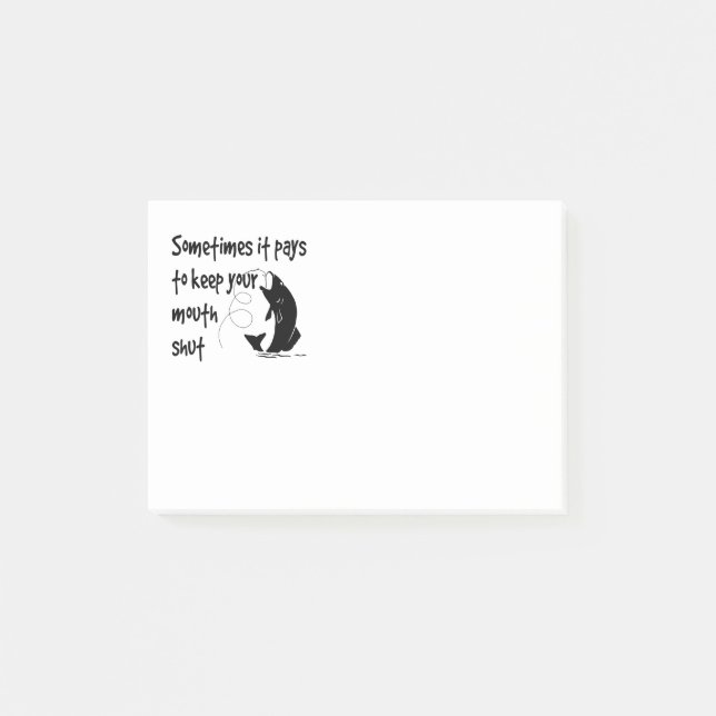 Fun Fishing Quote Keep Mouth Shut Post-it Notes (Front)