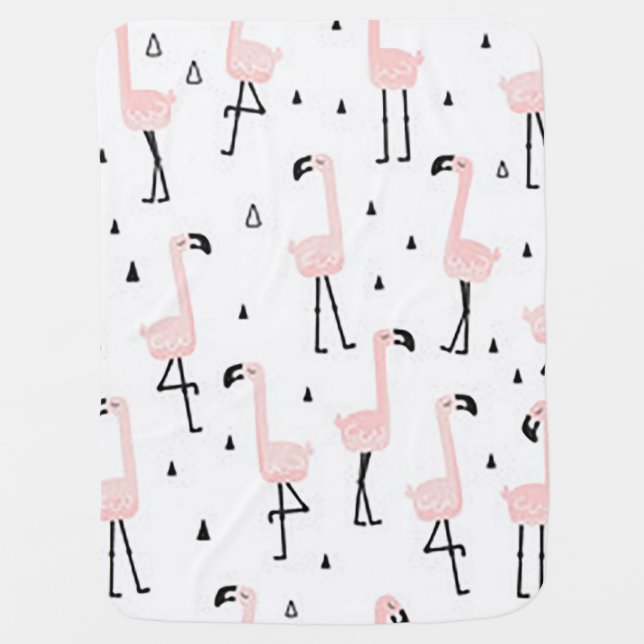 “Fun Flamingo” Baby Blanket (Front)