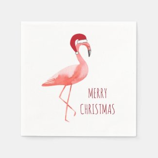 Fun Flamingo Christmas napkins