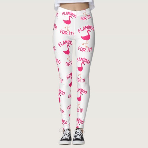 Fun Flamingo for It Tropical Bird Pattern Leggings