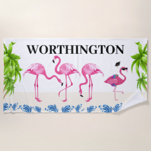 Fun Flamingos Beach Towel