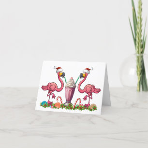 Fun Flamingos Folded Greeting Card