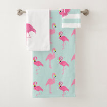 Fun Flamingos Pattern Bath Towel Set
