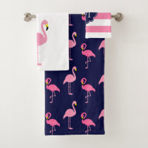 Fun Flamingos Pattern Bath Towel Set