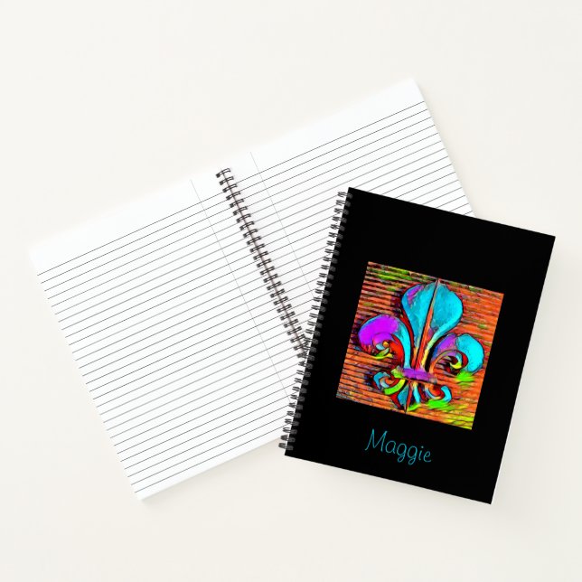 Fun Fleur De Lis Mardi Gras Personalized Notebook (Inside)