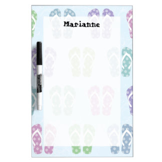 Fun Flip Flop Pattern Custom Name Dry-Erase Board
