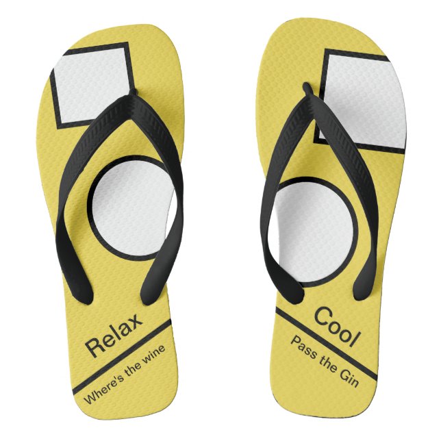 Fun Flip Flops 'Where's the wine/Pass the Gin' (Footbed)