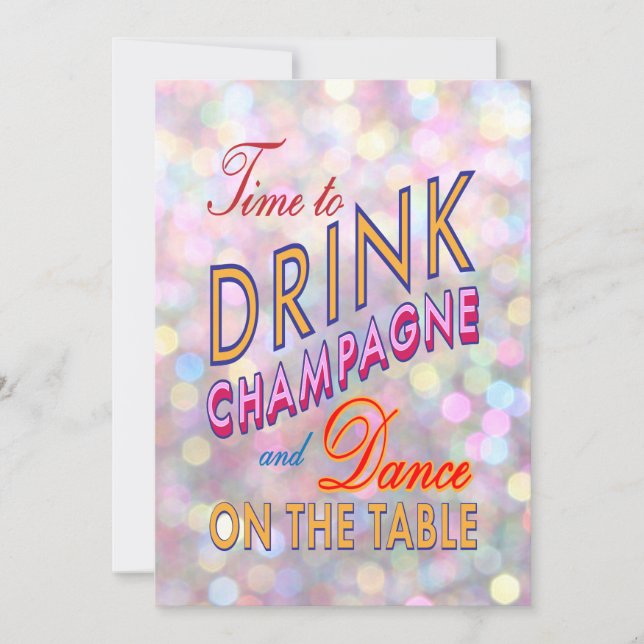 Fun, Flirty & Colorful Bachelorette Invitation (Front)