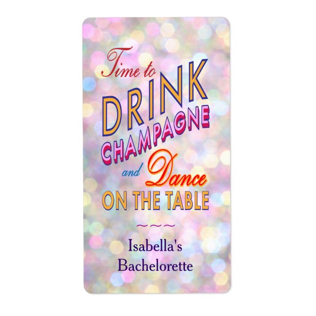 Fun, Flirty & Colorful Wine Label (Front)